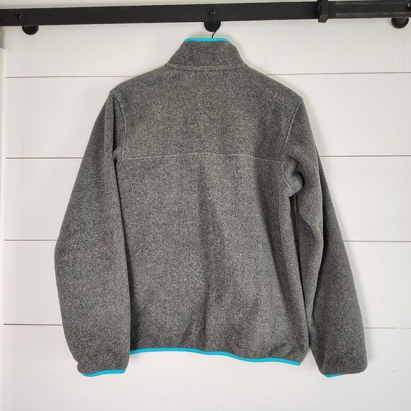 Patagonia Synchilla T Snap Size M Fleece Grey Turquoise Trim 2016 Women’s EUC - Picture 3 of 7